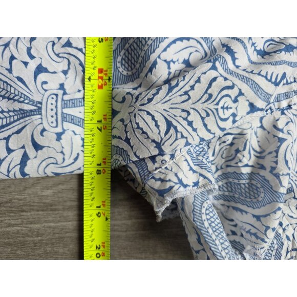 Eddie Bauer Short Sleeve Button-Up Shirt Blue & White Pattern Size L - Picture 6 of 6